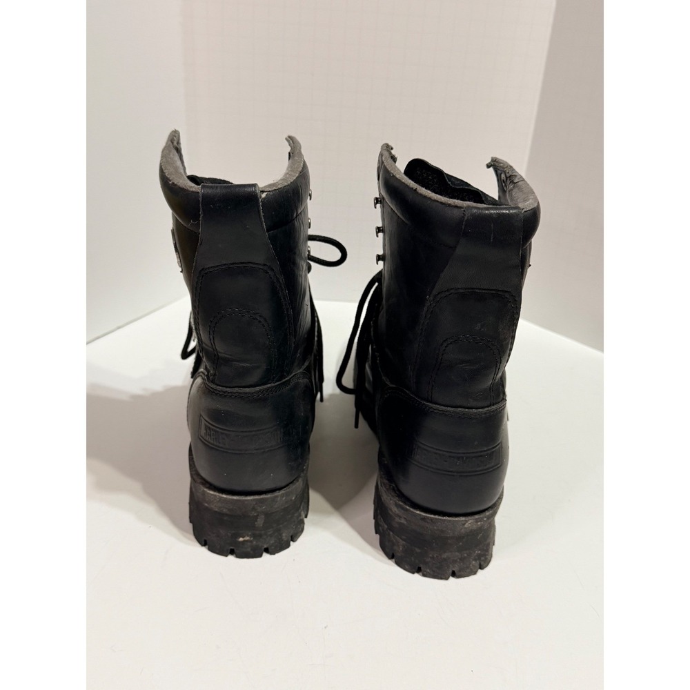 Harley-Davidson Mens Black Leather Lace Up Motorcycle Boots 81003 Size 10 - Picture 4 of 9